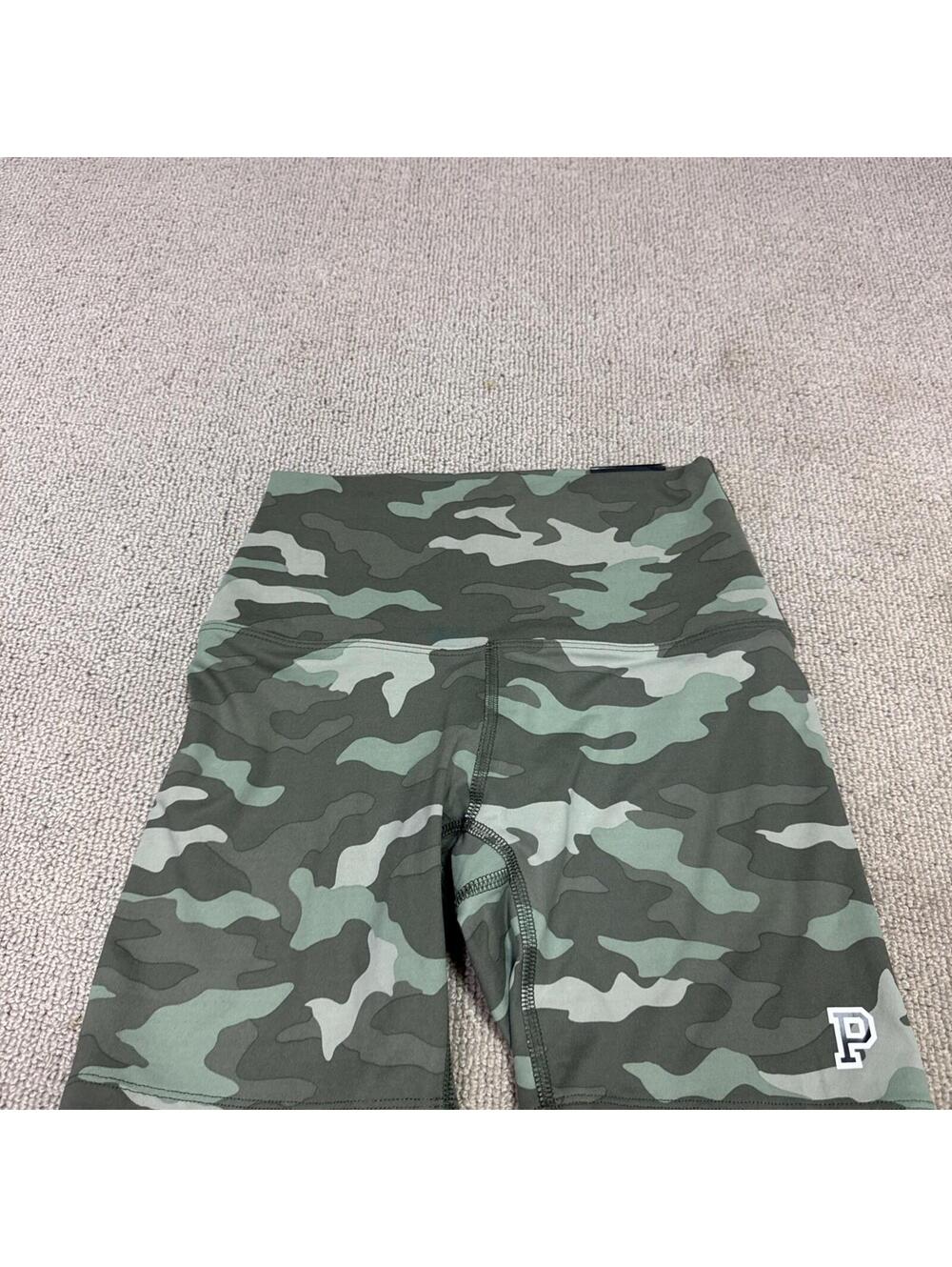 PINK Biker Shorts Green Camouflage Women’s Size XS NWT - Picture 6 of 9